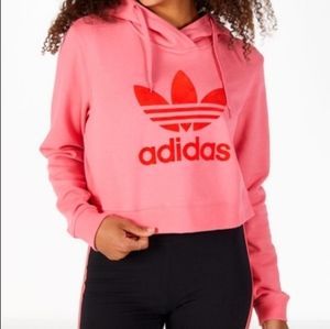 Adidas Crop Hoodie Pink